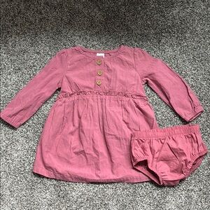 Carter's Pink Long Sleeve Dress with Bloomers